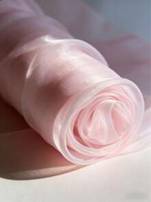1件粉色薄纱面料，宽150厘米，可作婚纱头纱，饰有闪亮三层蕾丝花边；另有白色薄纱面料和闪亮薄纱面料可供选择，适用于婚纱。 - 淺粉色 - 查看 1