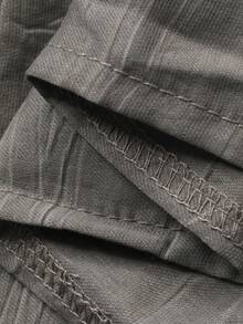 DAZY Young Girls Pleated Textured Fabric Ruffle Trim Loose Ruffle Collar Blouse, Spring/Summer - Grey - View 7