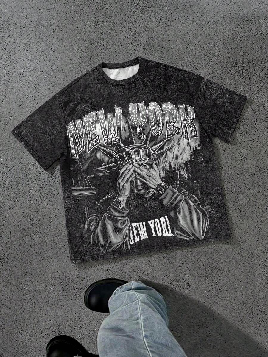 GENIUS ODE Men's Casual All-Over Print Short Sleeve T-Shirt - Multicolor - View 1