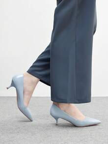 CUCCOO BIZCHIC Giày cao gót mũi nhọn, gót trung bình dành cho nữ, thanh lịch, thoải mái, dễ xỏ, phù hợp cho công sở, đi làm, hẹn hò, dự tiệc, các dịp trang trọng, giày mùa xuân. - Màu xanh nhạt - Xem 3