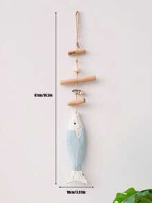 Madebyblanc 1件地中海风格创意渔网小鱼串挂饰，海洋风悬挂装饰，家居背景墙渔网装饰，适合家庭庭院装饰 - 彩色 - 查看 13