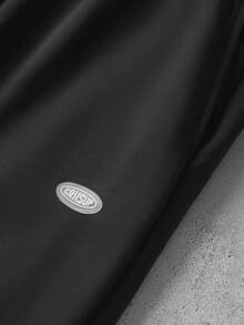 PAVTROS 男士字母图案抽绳连帽衫和运动裤休闲运动套装 - 黑色 - 查看 5