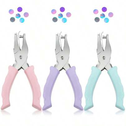 Máy bấm lỗ cầm tay màu Macaron dùng để đóng gáy kim loại cho giấy và bìa cứng, đường kính lỗ 6mm, văn phòng phẩm, không cần pin.