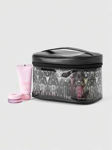 ROMWE Goth 暗黑哥特风黑色哥特图案印花水桶包，其他收纳用品，万圣节 - 黑色B - 查看 6