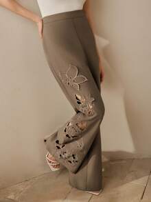 Anewsta Elegant Elastic Waist Women's Dress Pants, Suitable For Outings And Gatherings - Khaki - View 7