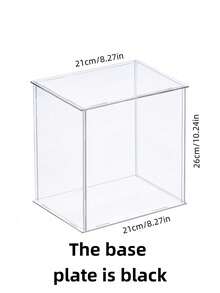 Clear Acrylic Display Case For Action Figures & Collectibles - Assemble Glass-Like Showcase Box For Toys, Pop, Model Cars - Home Storage Organizer - Black - View 5