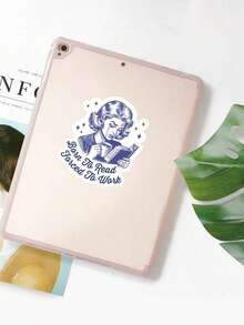 1PC Born To Read Forced To Work Sticker, Tumbler Sticker, Book Lover, Bookish Gift For Her, Spicy Books, Kindle Sticker - Blue - View 6
