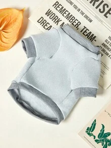 PETSIN 1 Pc Cute Milk Tea Cup Flower Butterfly Letter Printed Pet Gray Autumn And Winter Thick Warm Casual Pet Clothing - Light Grey - View 3