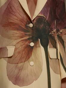 MUSERA 超大印花西装裙，情人节性感可爱派对浪漫夜晚外出场合冬季假期春夏季假期优雅假日之选 - 彩色 - 查看 6