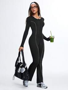 Eassivo Eassivo Salopă cu mânecă lungă, croită, cu finisaje contrastante și scobită în gol