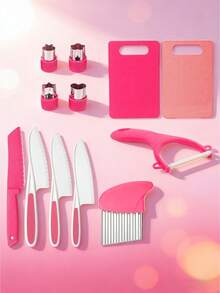 1 set Juego de utensilios de cocina para niños con cuchillo funcional de diseño práctico para desarrollar habilidades manuales y de aprendizaje temprano. Juguetes educativos para la vida práctica y tiempo de cocina familiar. Ideas de regalo navideño y relleno de calcetines para niños. - Multicolor - Ver 2