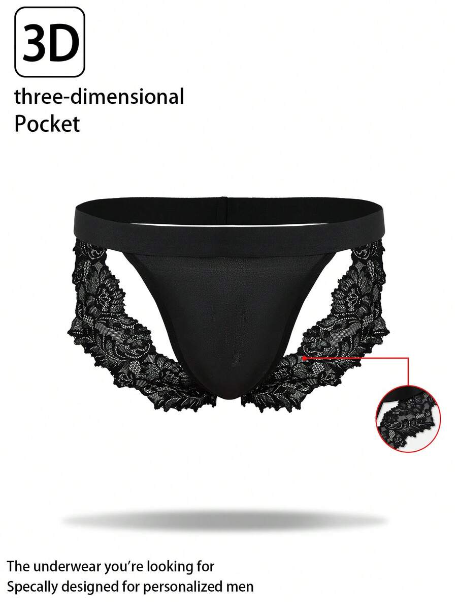 DrisQ Quần lót ren đen gợi cảm dành cho nam - màu đen - Xem 1