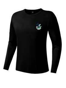 Horizaway Men's Vacation Beach Long Sleeve Swimwear Rash Guard - Black - View 1