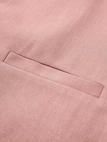 Manfinity Mode Men's Solid Color Single-Breasted Casual Business Travel Suit Vest - Pink - View 4