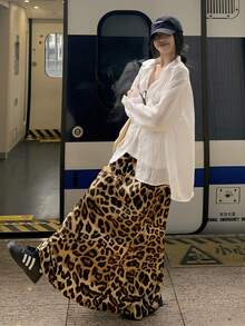 K-Vae Women's Dropped Shoulder Long Sleeve Single-Breasted Casual Pocket White Loose Shirt - White - View 5