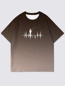 Manfinity Homme Men's Minimalist Printed Round Neck Short Sleeve T-Shirt - Multicolor - View 2