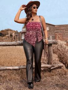 Freevana Plus Size Boho Festival Rave Tube Top, For Summer,Western Wear Women, Summer Tops - Pink - View 6