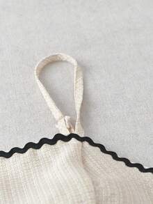 GlowEve CURVE Bộ 3 món dành cho nữ cỡ lớn, trang phục đi làm và đi học thanh lịch, thường ngày: Áo khoác cardigan tay ngắn phối màu viền sóng, áo hai dây lửng và quần short ống đứng. - Màu be - Xem 5