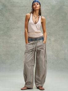 Bohemela 夏季波西米亚风情人节音乐节休闲度假纯色复古条纹宽松女裤