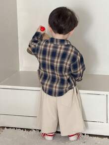 Dazy Kids Toddler Boys' Casual Plaid Collar Long Sleeve Shirt - Khaki - View 5