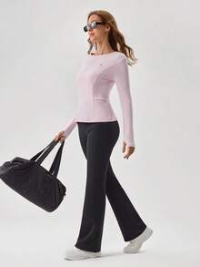 OutZeal 女士保暖户外T恤 粉色 日常休闲 保暖内衬 柔软舒适 长袖 圆领 侧袋 - 粉色 - 查看 5