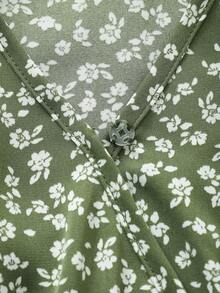 Emery Rose Kids Emery Rose Kids Abito casual con scollo a V e stampa floreale ditsy per ragazze giovani - Verde - Visualizzare 7