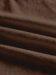 HIMLAND 男士圆领格子拼接休闲百搭通勤长袖T恤 - 咖啡棕 - 查看 3