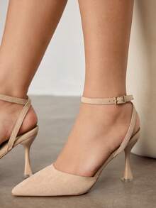 CUCCOO SZL 女士优雅尖头高跟鞋，简约设计，通勤必备 - 杏色 - 查看 7