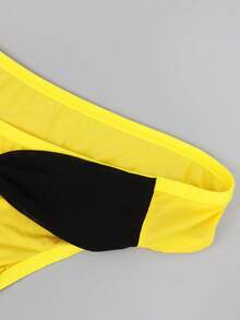 DrisQ Ropa interior sexy para hombres con lazo de malla hueca negra y tela amarilla de moda - Multicolor - Ver 7