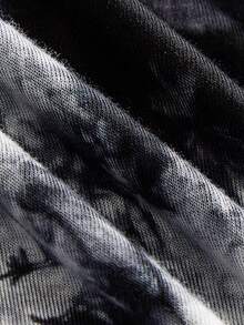 AXEPEAK Áo thun nam tay ngắn in họa tiết tie dye, thời trang, quà tặng bạn trai, đi chơi - màu đen - Xem 4