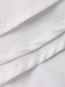 DAZY 女士休闲纯色翻领褶皱宽松迷你连衣裙 - 白色 - 查看 3