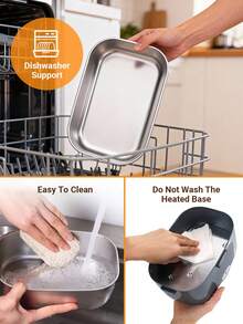 Teckwe Hộp cơm điện kiêm máy hâm nóng thức ăn, 7 trong 1, máy hâm nóng di động bằng thép không gỉ, hộp, nĩa và thìa, màu xanh lá cây, thích hợp cho người lái xe/người đi làm/làm quà tặng - Phích cắm EU - Phích cắm loại C của EU (220-240V) - Xem 5