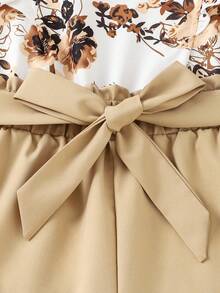 Tween Girl Round Neck Cap Sleeve Casual Elegant 2 Pieces Set - Multicolor - View 5