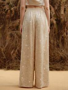 Arave 女士亮片阔腿高腰优雅约会夜裤