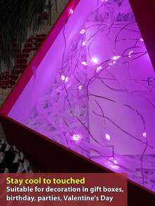 1/6 Packs 3/5/10/15/20M Battery Powered Pink Color Copper Wire Starry Sky Fairy Light,Suitable For Bedroom Decor, Christmas Decor, Party Decor, Wedding Decor, Center Decoration, Valentine's Day Decoration Light,Room Wall Decor Lights,Christmas Tree Decoration Led Lights String - Pink - View 10