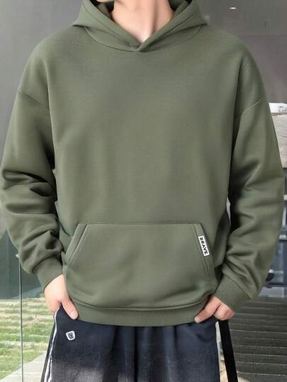 SHEIN Mirajuku 青少年男童休闲纯色轻薄灰色卫衣