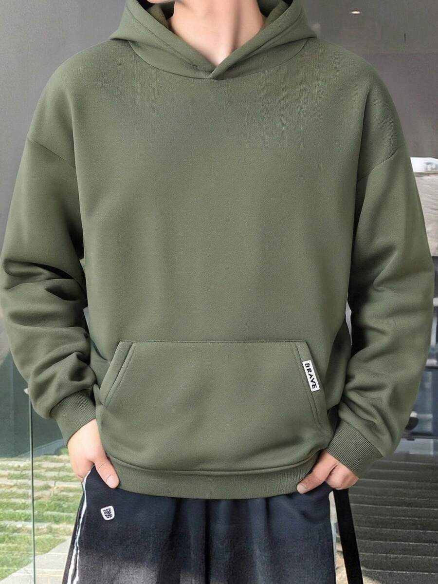 SHEIN Mirajuku 青少年男童休闲纯色轻薄灰色卫衣