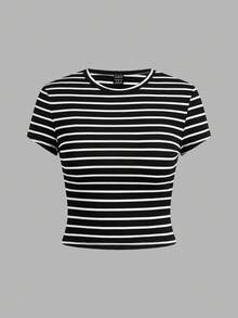 SHEIN EZwear Bộ 4 áo thun nữ tay ngắn cổ tròn dáng ôm, in hình đồ họa xe hơi và gấu theo phong cách vintage. - Nhiều màu - Xem 9