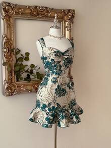 Lovelzi 优雅、浪漫、时尚、性感绿色亮片吊带紧身迷你连衣裙，适合派对、沙滩、度假、音乐节、鸡尾酒会等场合。 - 彩色 - 查看 5