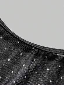 闪亮水钻亮片网眼男士打底T恤