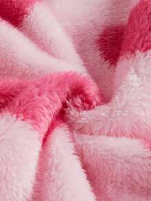 女童可爱爱心图案加厚法兰绒睡衣套装，包含长袖上衣和裤子，粉色和红色，毛茸茸的爱心睡衣套装，适合秋冬季节穿着，秋季服装 - 粉色 - 查看 7