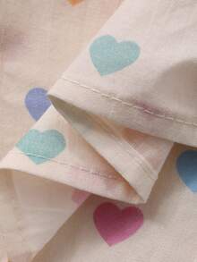 DAZY 2件套女婴爱心印花圆领短袖上衣和裤子睡衣套装 - 白色 - 查看 3