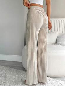 EURMUSE Women 100%Cotton 2 Pcs Solid Knit Sleep Lounge Pant Set - Multicolor - View 5