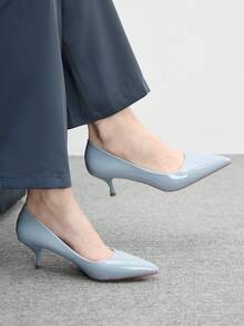 CUCCOO BIZCHIC Giày cao gót mũi nhọn, gót trung bình dành cho nữ, thanh lịch, thoải mái, dễ xỏ, phù hợp cho công sở, đi làm, hẹn hò, dự tiệc, các dịp trang trọng, giày mùa xuân. - Màu xanh nhạt - Xem 4