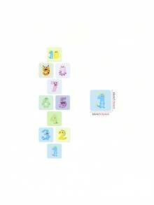 10pcs/Set Vibrant Plaid Digital Floor Decoration Sticker - Waterproof, Self-Adhesive, Removable, And Easy To Clean - Perfect For Jumping House, Classroom And Home Decor - Animal Numbers - View 11