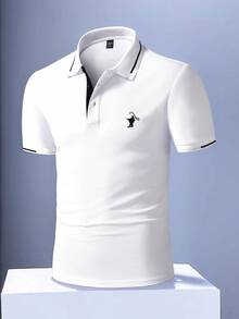 Calvornis Kemeja Polo Putih Pria Ukuran Besar Bermotif Kasual, Formal, Upacara - Putih - View 4