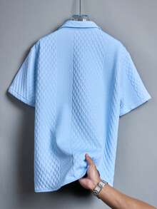 Manfinity CasualCool Áo sơ mi nam tay ngắn cổ bẻ dáng suông, đa năng, thích hợp cho đi làm và đi chơi. - Rửa nhẹ - Xem 2