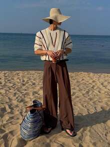 DAZY 男士条纹圆领休闲针织衫，夏季 - 彩色 - 查看 4