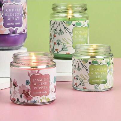 Set de 4 velas perfumadas con aroma a flor de loto, sin humo, adecuadas para la sala de estar, el dormitorio y el hogar