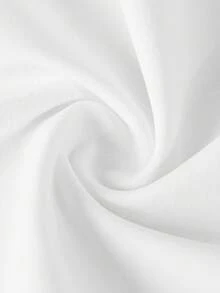 SHEIN 少女不对称斜肩无袖侧褶皱修身短款T恤 - 白色 - 查看 9